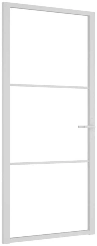 Vidaus durys, baltos, 93x201,5cm, ESG stiklas ir aliuminis