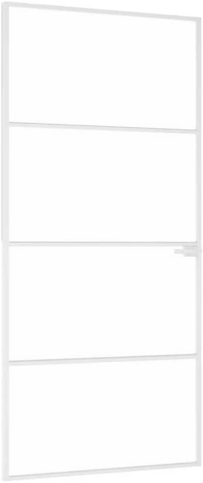 Vidaus durys, baltos, 93x201,5cm, grūdintas stiklas/aliuminis