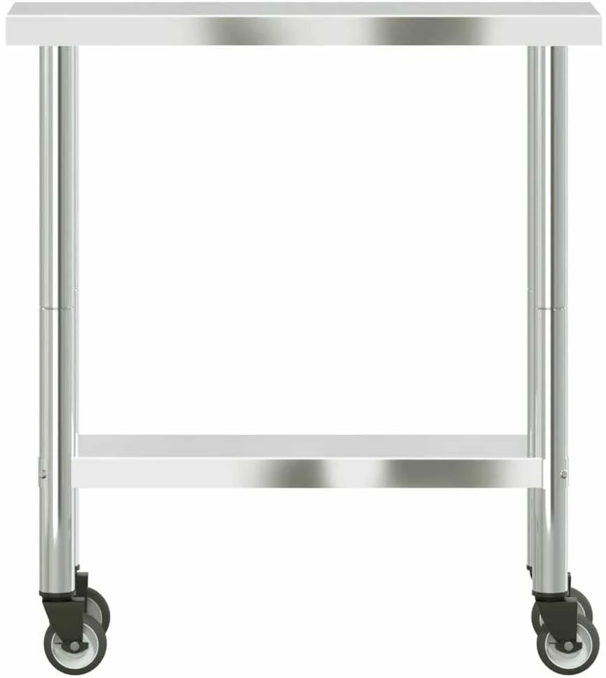 Virtuvės darbastalis su ratukais, 82,5x30x85cm, plienas