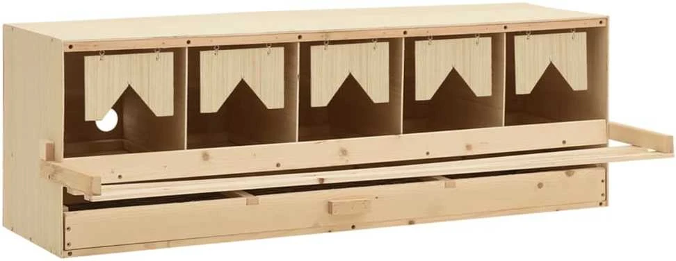 Vištų perėjimo lizdas, 5 sekcijos, 117x33x38cm, pušies masyvas