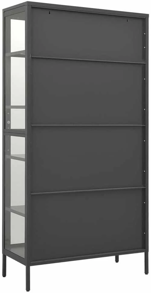 Vitrininė spintelė, antracito, 90x40x180cm, plienas ir stiklas