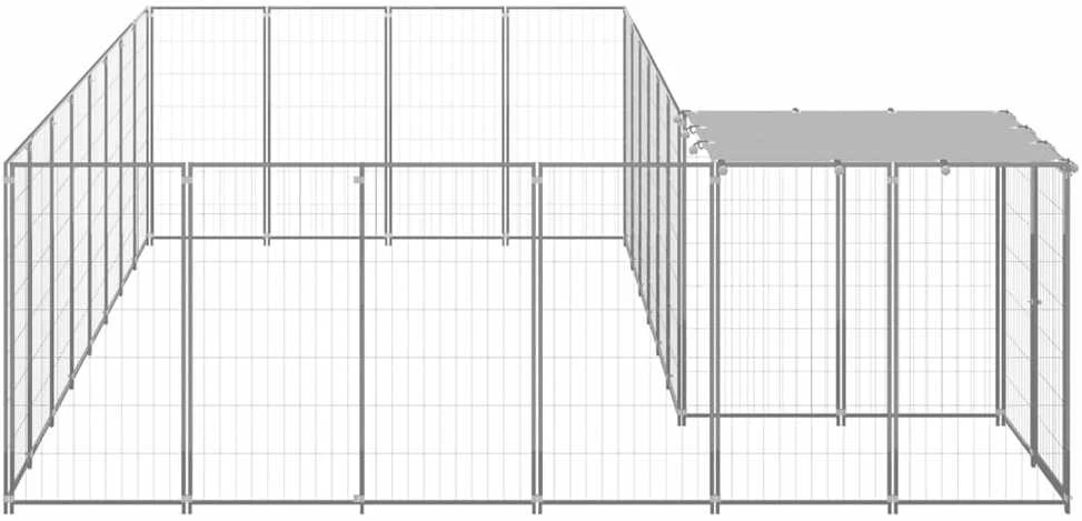 Voljeras šunims, sidabrinės spalvos, 10,89 m², plienas
