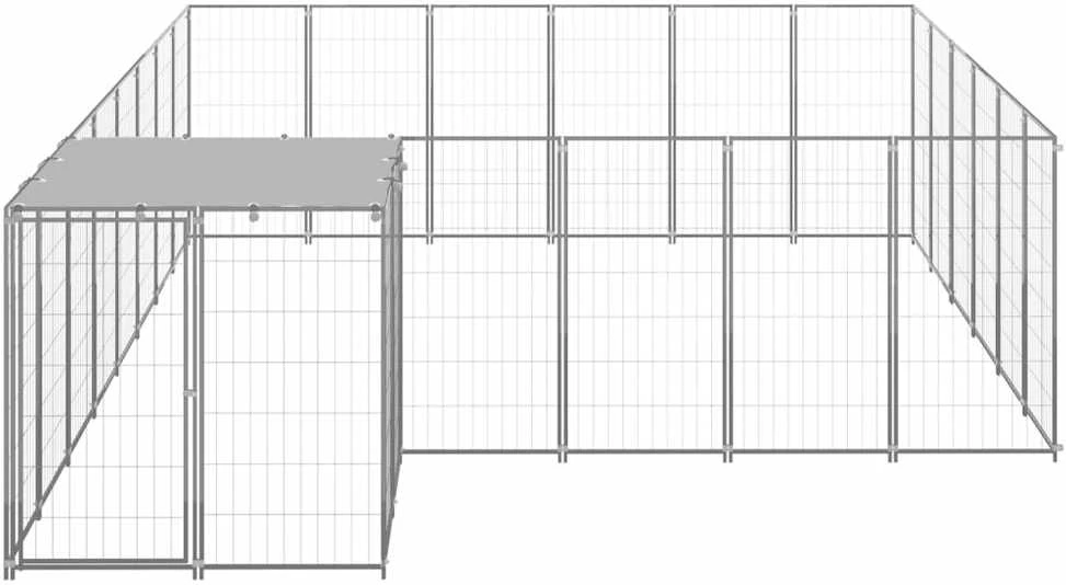 Voljeras šunims, sidabrinės spalvos, 12,1 m², plienas