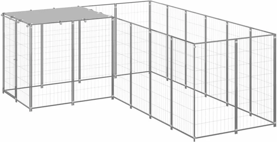Voljeras šunims, sidabrinės spalvos, 4,84 m², plienas