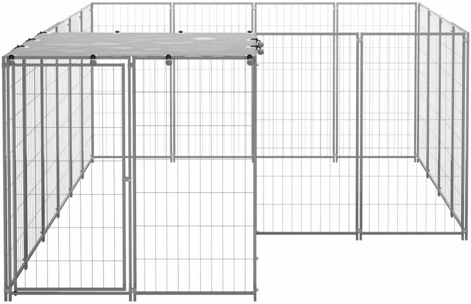 Voljeras šunims, sidabrinės spalvos, 6,05 m², plienas