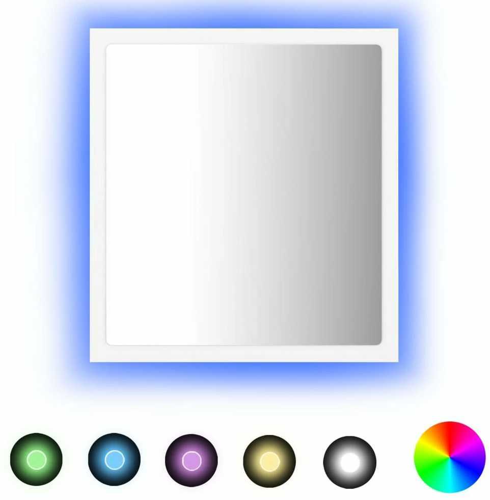 Vonios kambario LED veidrodis, baltas, 40x8,5x37cm, akrilas