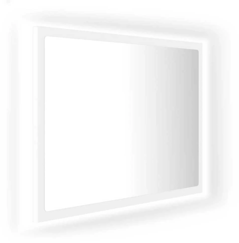 Vonios kambario LED veidrodis, baltas, 60x8,5x37cm, akrilas