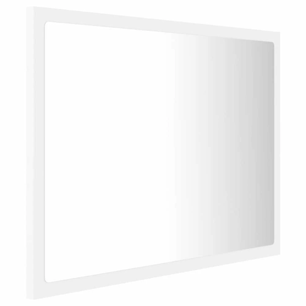 Vonios kambario LED veidrodis, baltas, 60x8,5x37cm, akrilas