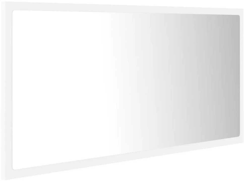 Vonios kambario LED veidrodis, baltas, 90x8,5x37cm, akrilas