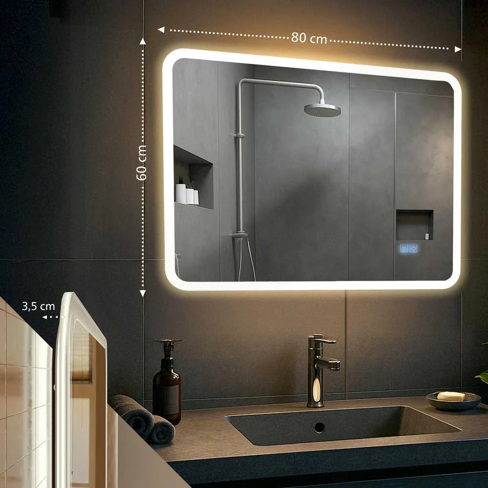 Vonios veidrodis Jericho 60x80 su „Bluetooth“