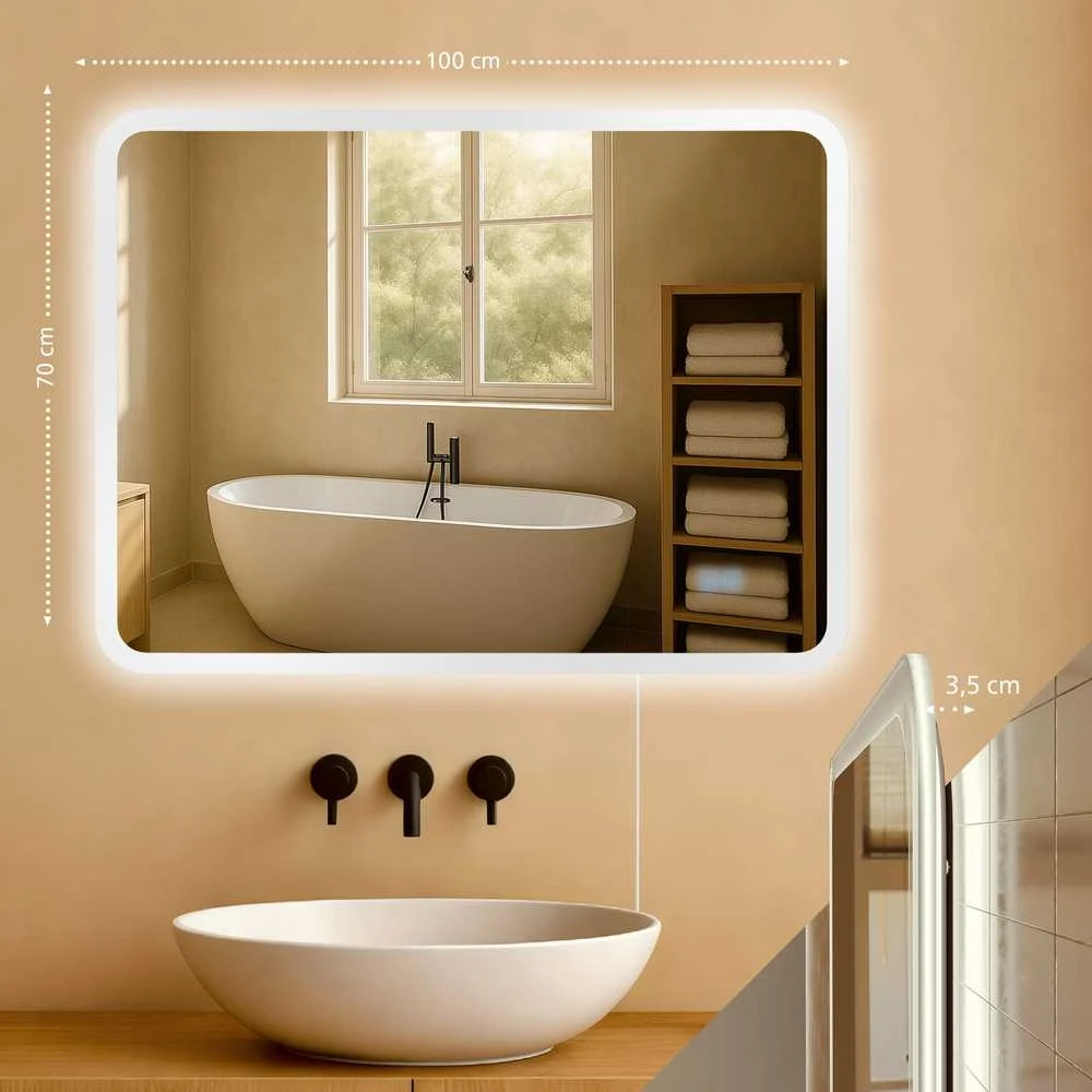 Clp Trading Vonios veidrodis Jericho 70x100 be Bluetooth