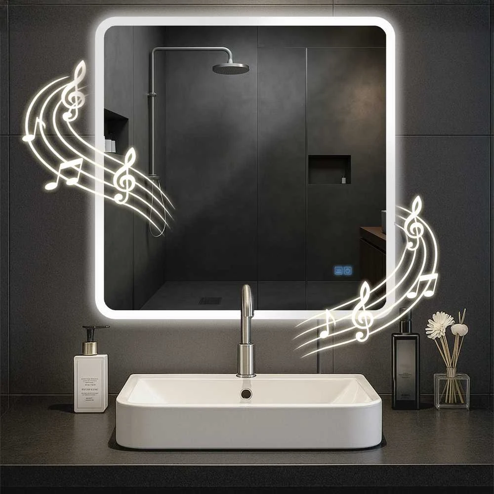 Vonios veidrodis Jericho 80x80 su „Bluetooth“