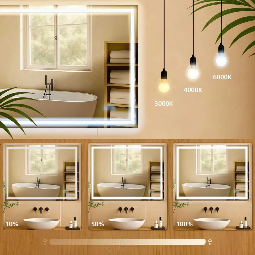 Vonios veidrodis Jaffrey 50x70 be Bluetooth