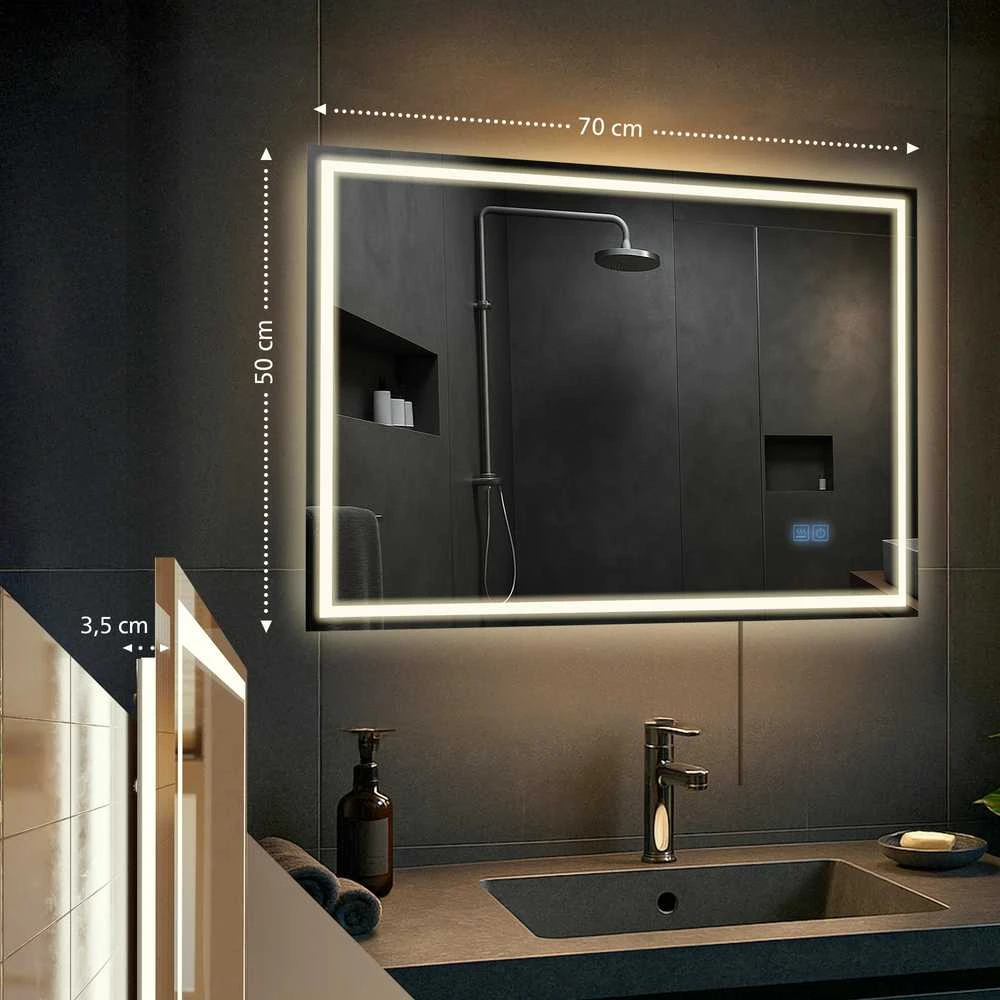 Vonios veidrodis Jaffrey 50x70 su „Bluetooth“