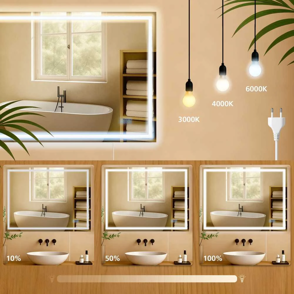 Clp Trading Vonios veidrodis Jaffrey 60x80 be Bluetooth
