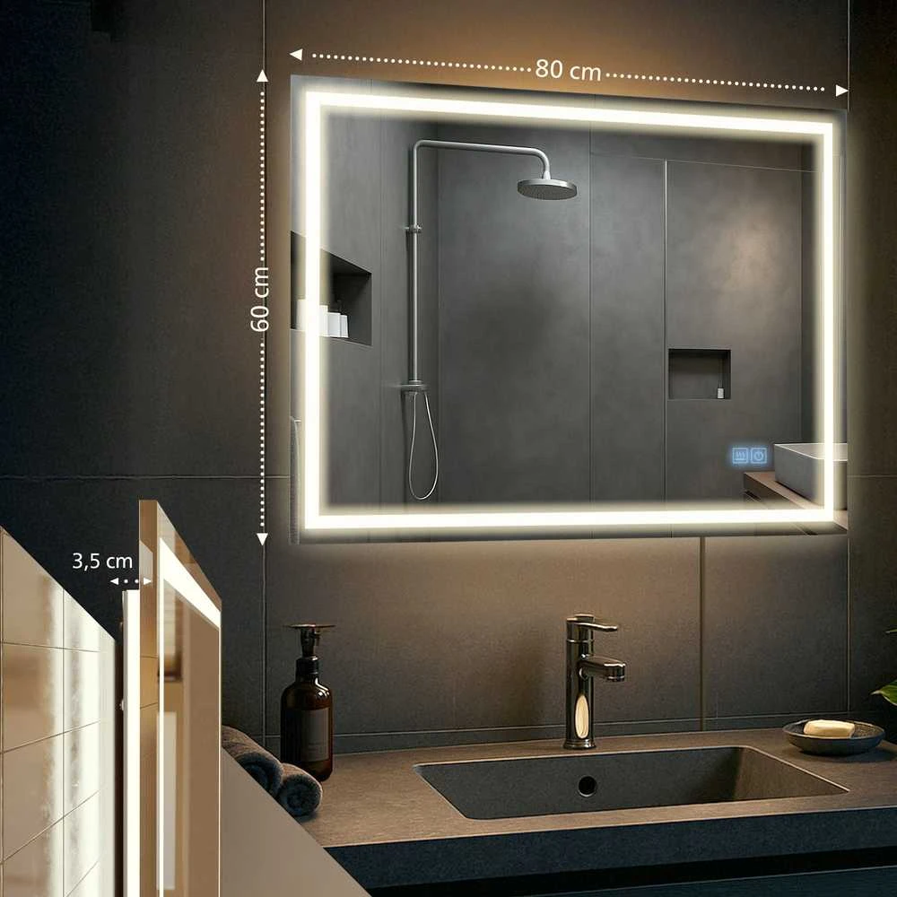 Vonios veidrodis Jaffrey 60x80 su „Bluetooth“