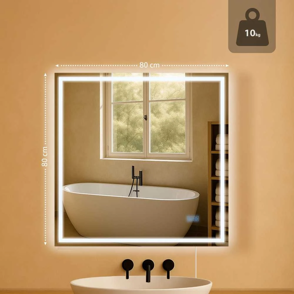 Vonios veidrodis Jaffrey 80x80 be Bluetooth