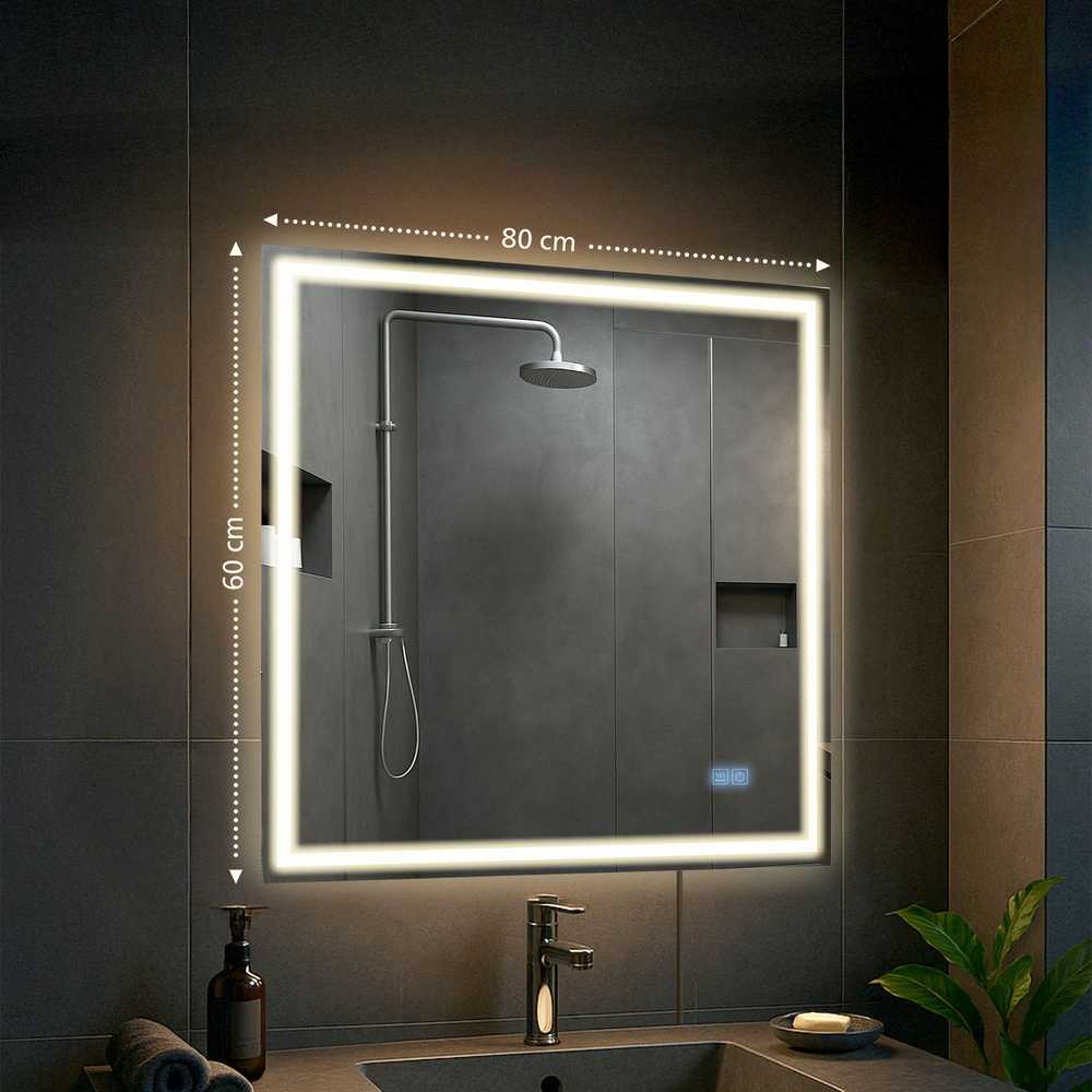 Vonios veidrodis Jaffrey 80x80 su „Bluetooth“