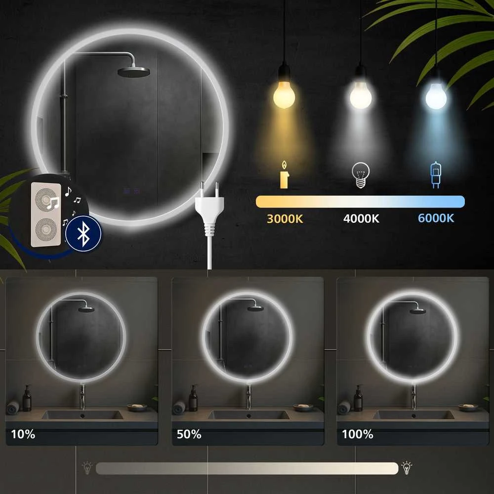 Vonios veidrodis Laconia 60 su „Bluetooth“