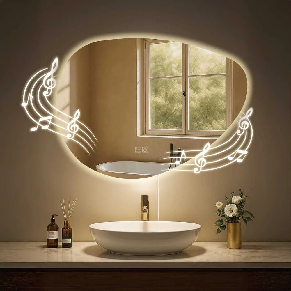 Vonios veidrodis Almafie 65x75 su „Bluetooth“