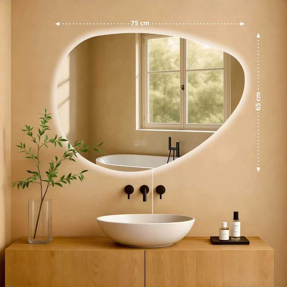 Vonios veidrodis Almafie 65x75 su „Bluetooth“