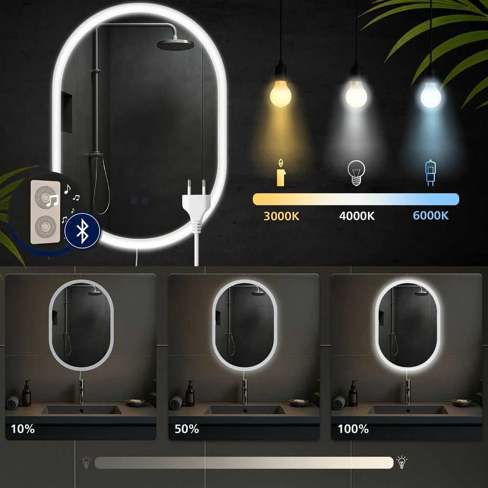 Vonios veidrodis Karishma 70x50 su „Bluetooth“