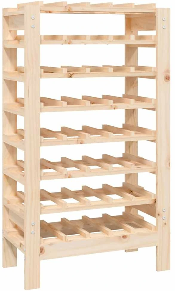 Vyno butelių stovas, 61,5x30x107,5cm, pušies medienos masyvas