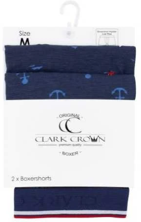 Apatiniai vyrams Clark Crown 1035 Men’s boxershort Marine, 2 vnt.