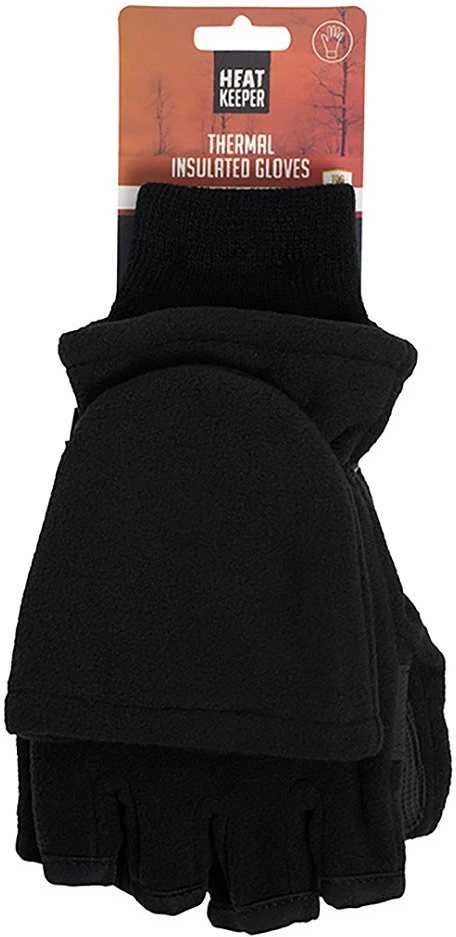 Atlenkiamos kumštinės pirštinės vyrams Thermal fleece pirštinės Heat Keeper, juodos