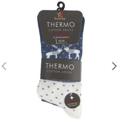 Frotinės termo kojinės moterims Footstar Thermo 68305, 3 poros, mėlynos