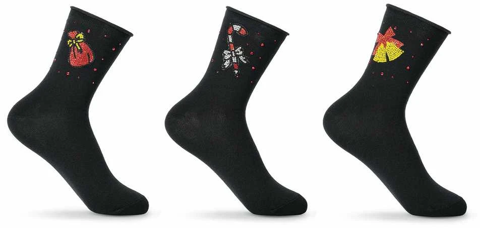 Kalėdinės kojinės su papuošimais moterims be Snazzy SK-59, varpelis