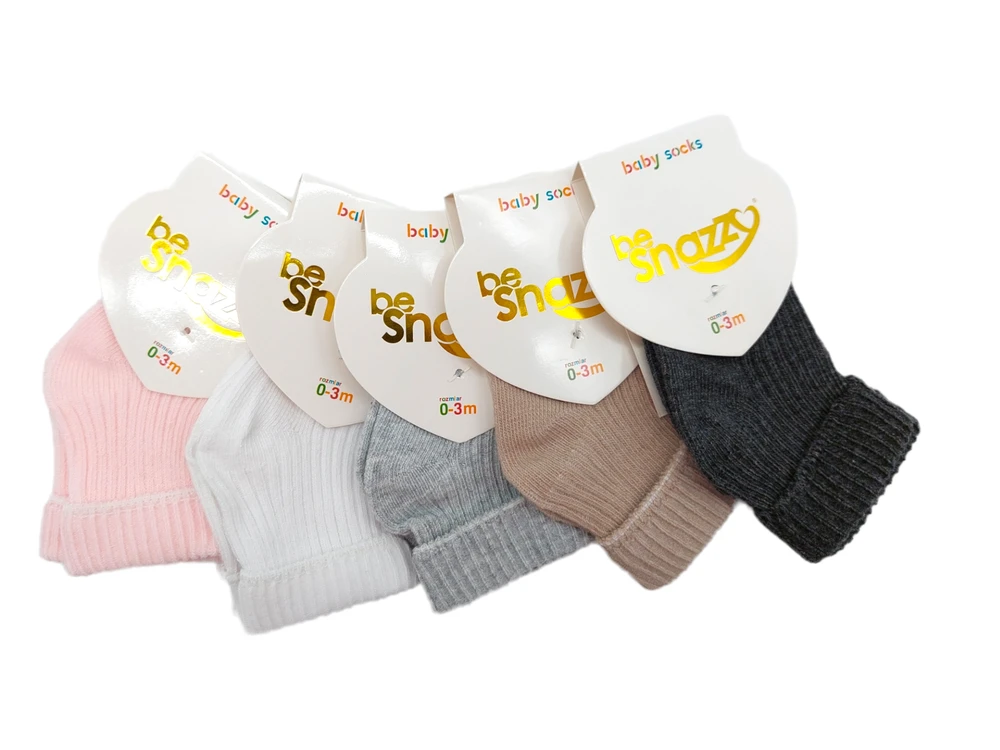 Kojinės su nespaudžiančia juostele kūdikiams be Snazzy Baby Socks SK-18 (tamsiai pilkos)