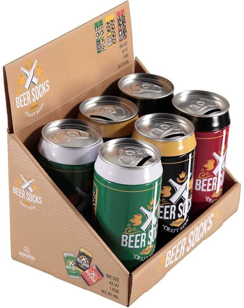 Kojinės vyrams skardinėje Beer socks Don’t worry beer happy, juoda/žalia42-47