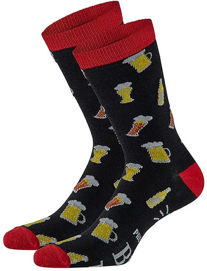 Kojinės vyrams skardinėje Beer socks, juoda/raudona, 42-47