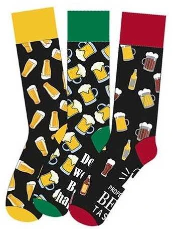 Kojinės vyrams skardinėje Beer socks Save water drink beer, juoda/geltona 42-47