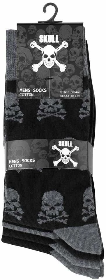 Kojinės vyrams VCA 2159 Skull, 4 poros juodos