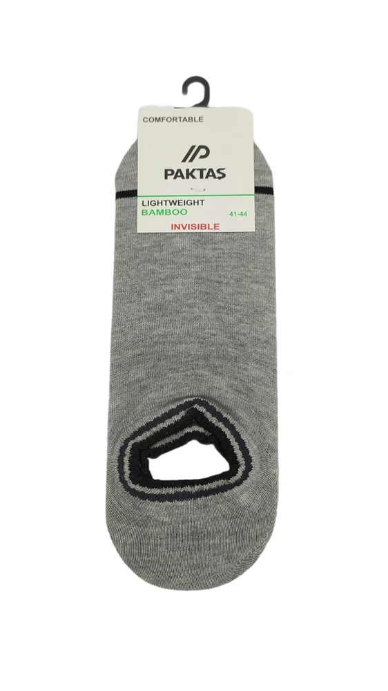 Labai trumpos bambukinės kojinės vyrams Paktas Lightweight Bamboo 1406, pilkos, 41-44