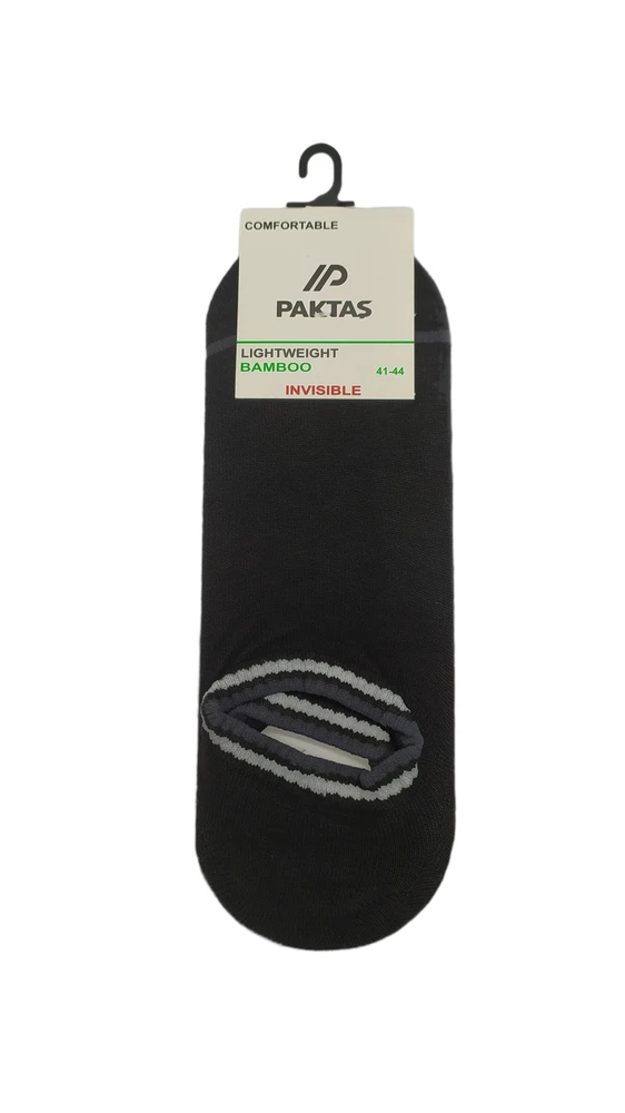 Labai trumpos bambukinės kojinės vyrams Paktas Lightweight Bamboo 1406, juodos, 41-44