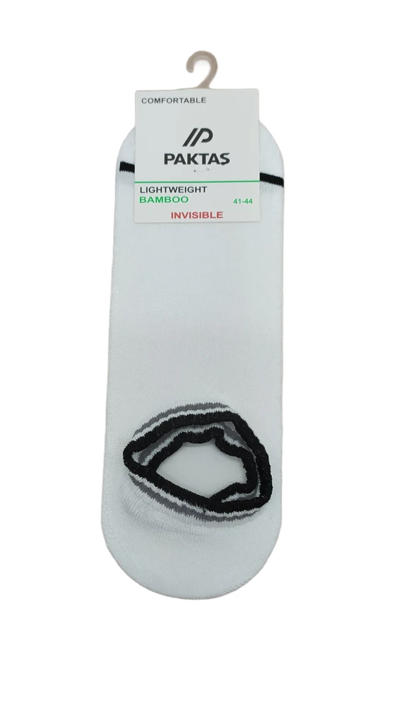 Labai trumpos bambukinės kojinės vyrams Paktas Lightweight Bamboo 1406, baltos, 41-44