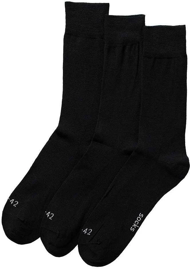 Merino vilnos klasikinės kojinės vyrams Apollo, 3 poros, juodos