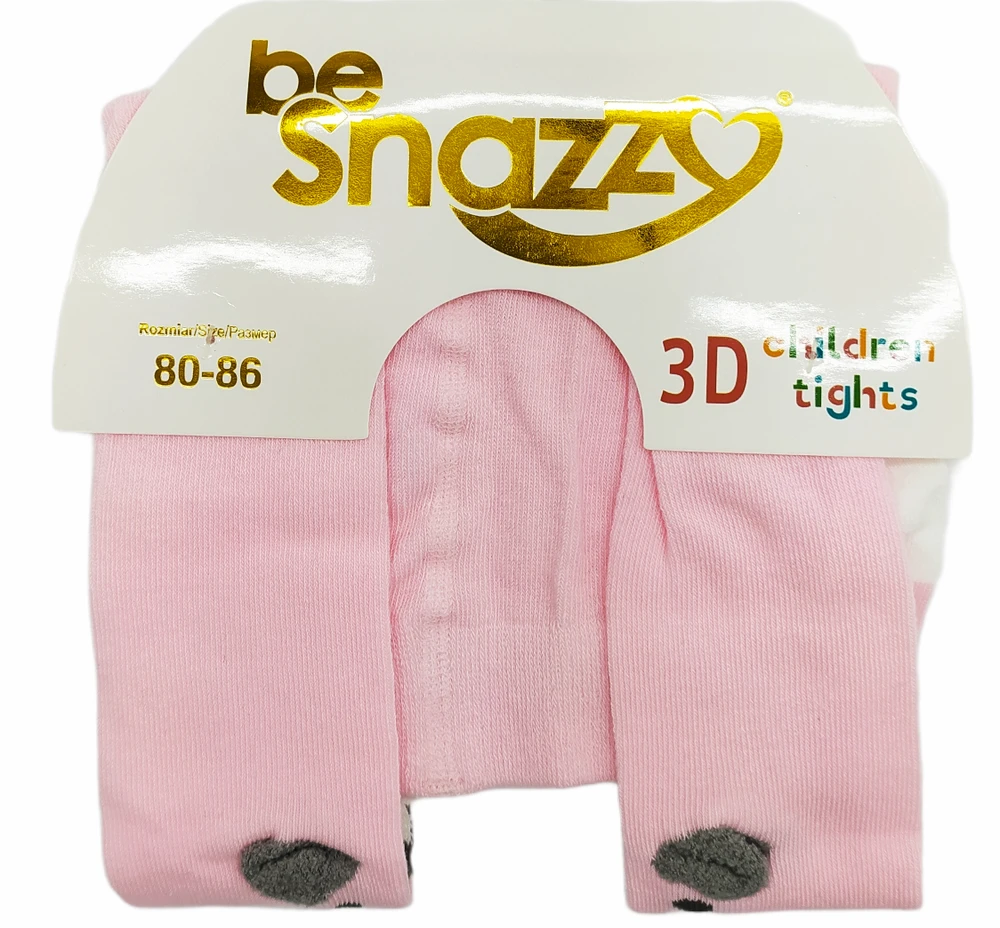Pėdkelnės vaikams su 3D motyvais be Snazzy, rožinės