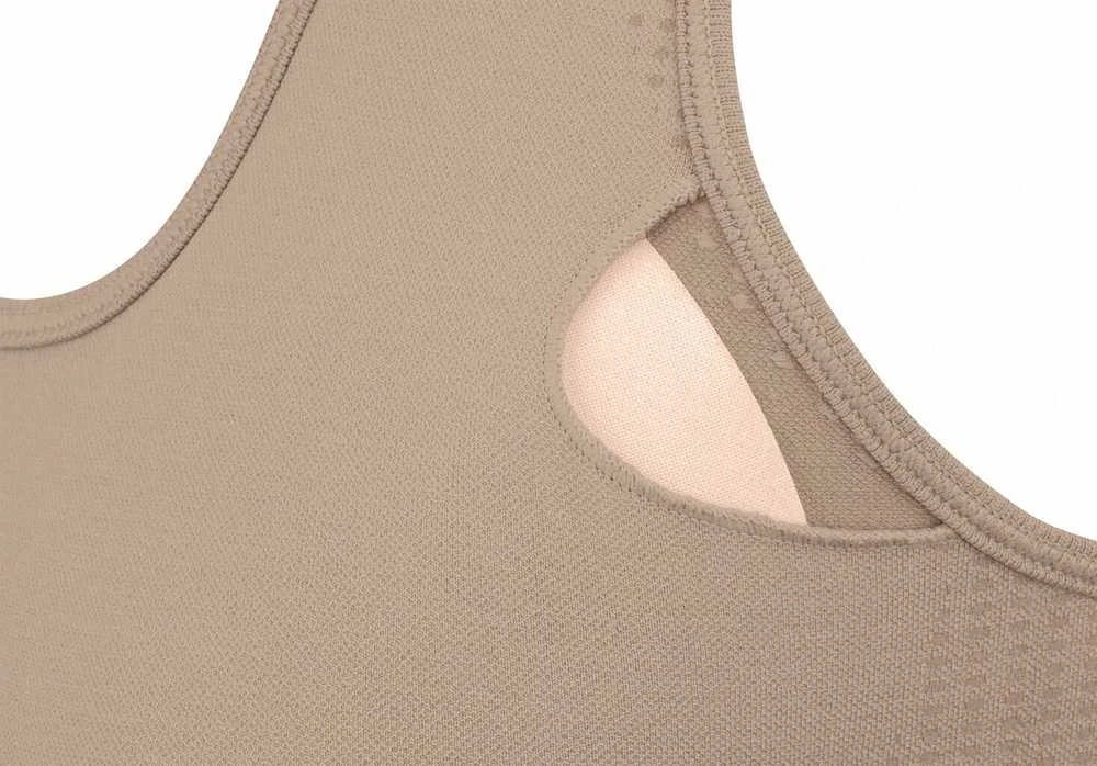 Sportinė liemenėlė moterims STARK SOUL seamless microfiber sport bustier su pakietinimu 5130, smėlio