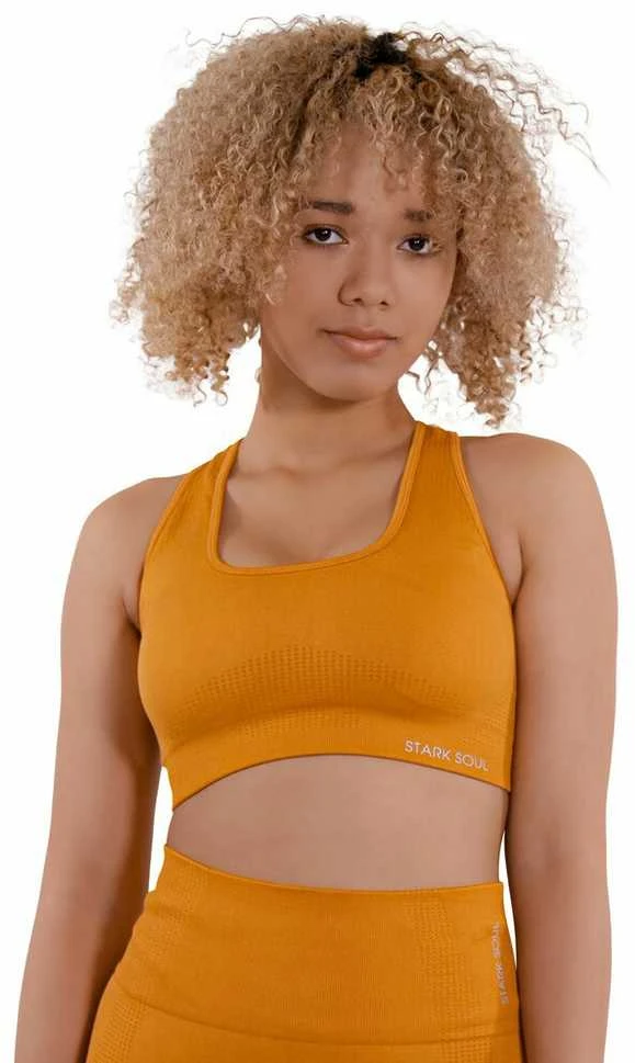 Sportinė liemenėlė moterims STARK SOUL seamless microfiber sport bustier su pakietinimu 5130, oranžinė