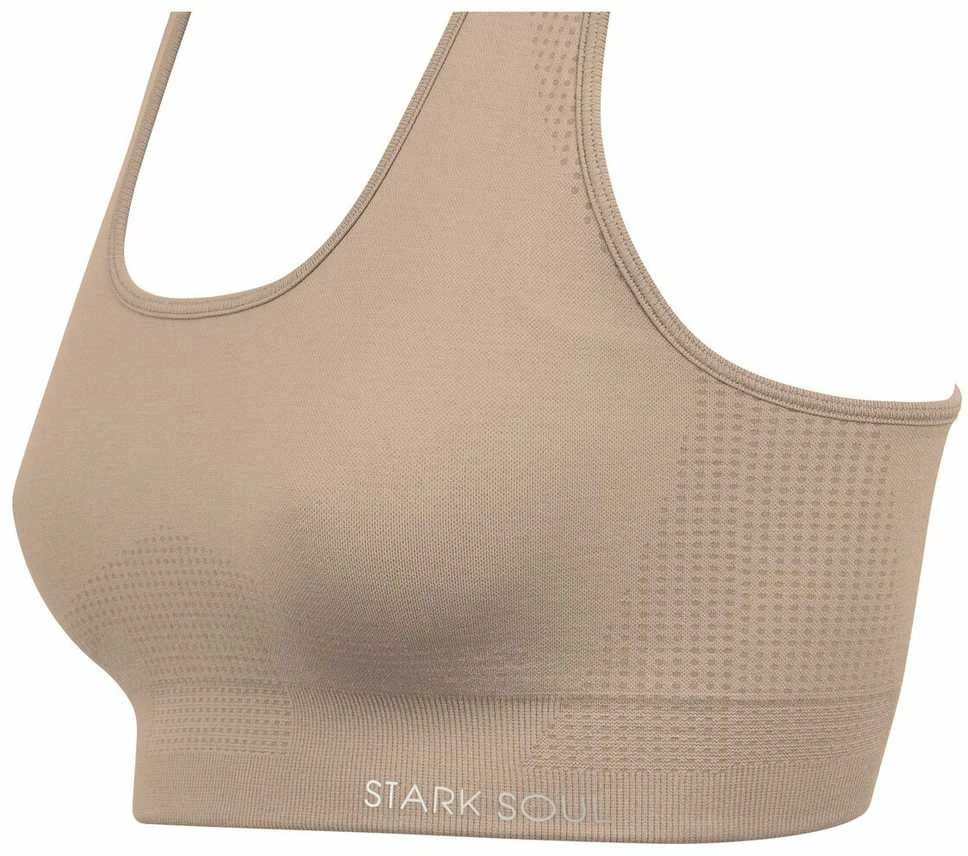 Sportinė liemenėlė moterims STARK SOUL seamless microfiber sport bustier su pakietinimu 5130, smėlio