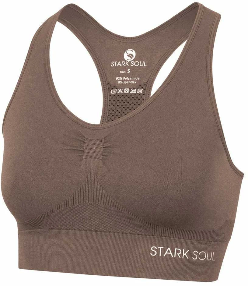 Sportinė liemenėlė moterims STARK SOUL seamless microfiber sport bustier 5119, ruda