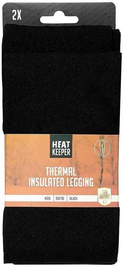 Termo tamprės vaikams Thermal insulated leggings, Heat Keeper, juodos, 2 vnt. pakuotėje