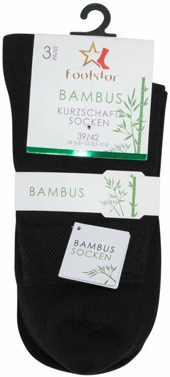 Trumpos bambukinės kojinės moterims Footstar 69610, juodos, 3 poros