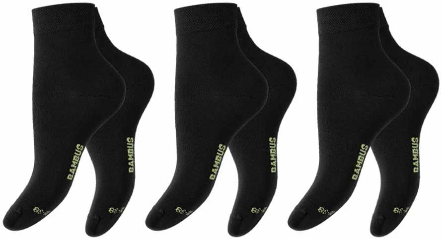 Trumpos bambukinės kojinės moterims Footstar 69610, juodos, 3 poros