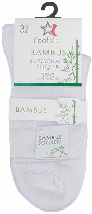 Trumpos bambukinės kojinės moterims Footstar 69611, baltos, 3 poros