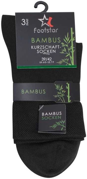 Trumpos bambukinės kojinės vyrams Footstar 79515, juodos 3 poros